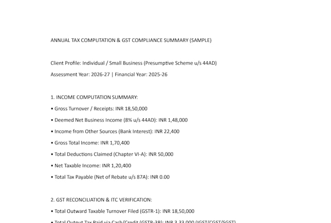 indian itr return filing and gst return filing etc
